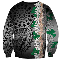 Cook Islands Tiare Maori With Conch Shell Sweatshirt Pasifika Fest Polynesian Tattoo Black LT14 - Polynesian Pride