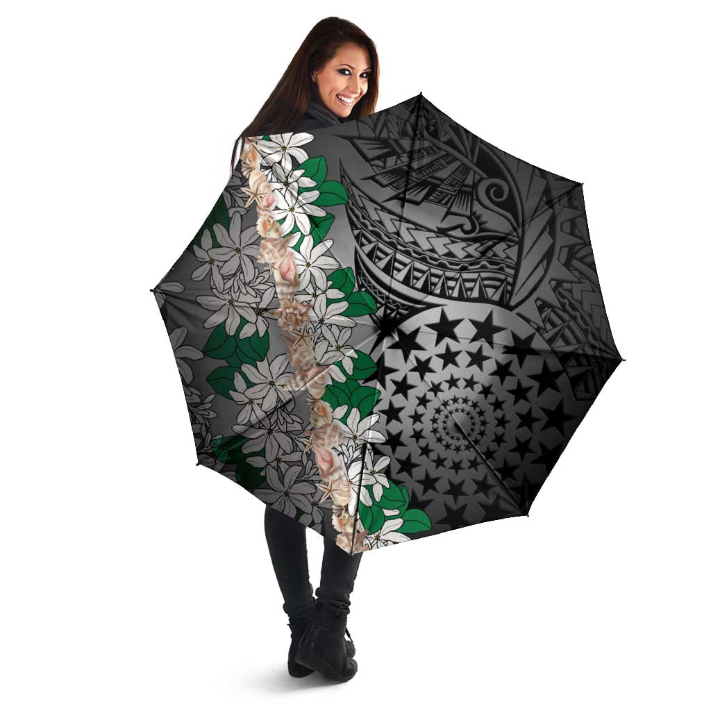 Cook Islands Tiare Maori With Conch Shell Umbrella Pasifika Fest Polynesian Tattoo Black LT14 - Polynesian Pride