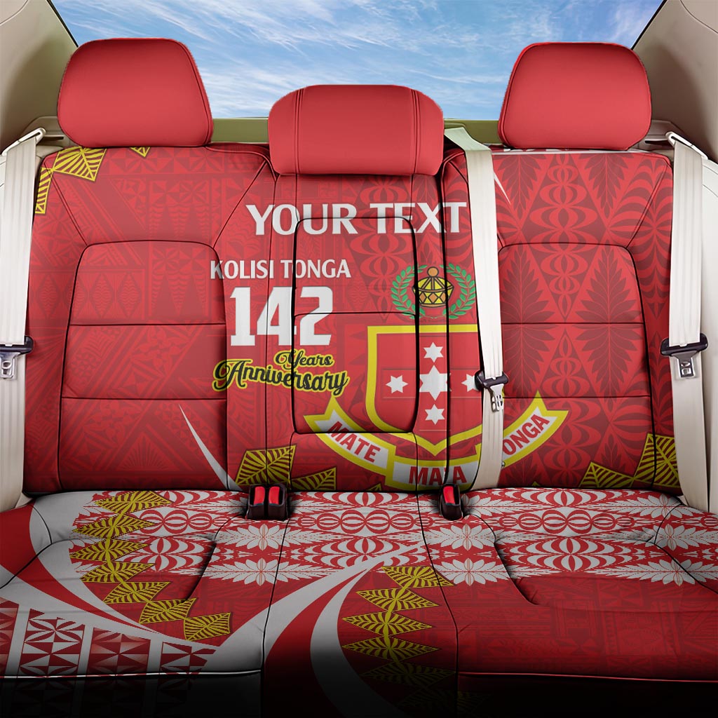 Personalised Kolisi Tonga College Atele Back Car Seat Cover Mate Maa Tonga 142 Years Anniversary LT14 One Size Red - Polynesian Pride