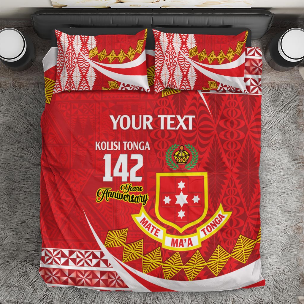 Personalised Kolisi Tonga College Atele Bedding Set Mate Maa Tonga 142 Years Anniversary LT14 Red - Polynesian Pride