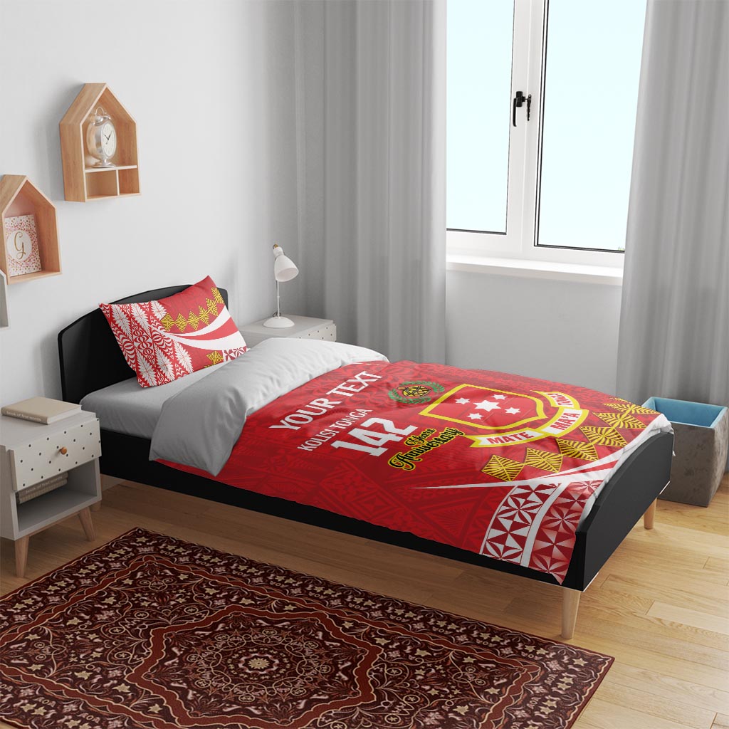 Personalised Kolisi Tonga College Atele Bedding Set Mate Maa Tonga 142 Years Anniversary LT14 - Polynesian Pride