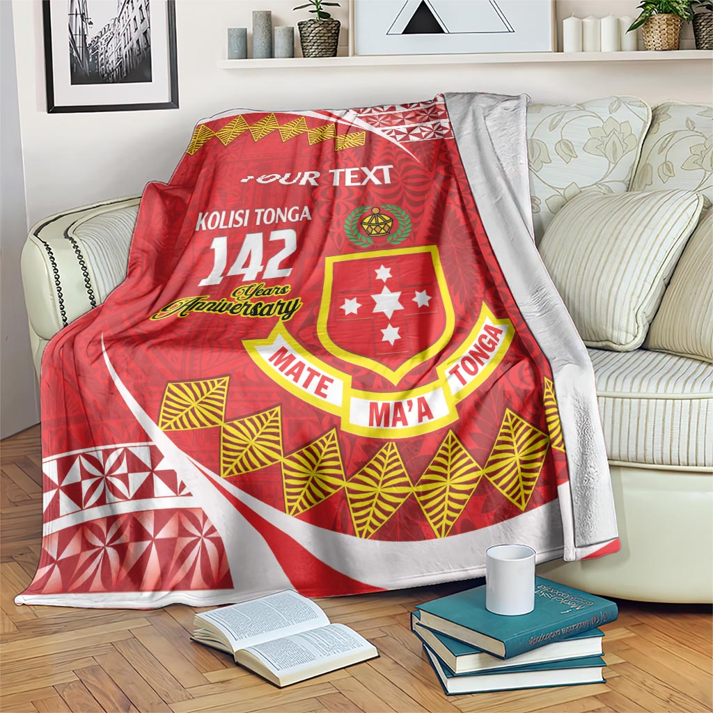 Personalised Kolisi Tonga College Atele Blanket Mate Maa Tonga 142 Years Anniversary LT14 Red - Polynesian Pride