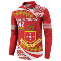Personalised Kolisi Tonga College Atele Button Sweatshirt Mate Maa Tonga 142 Years Anniversary LT14 - Polynesian Pride