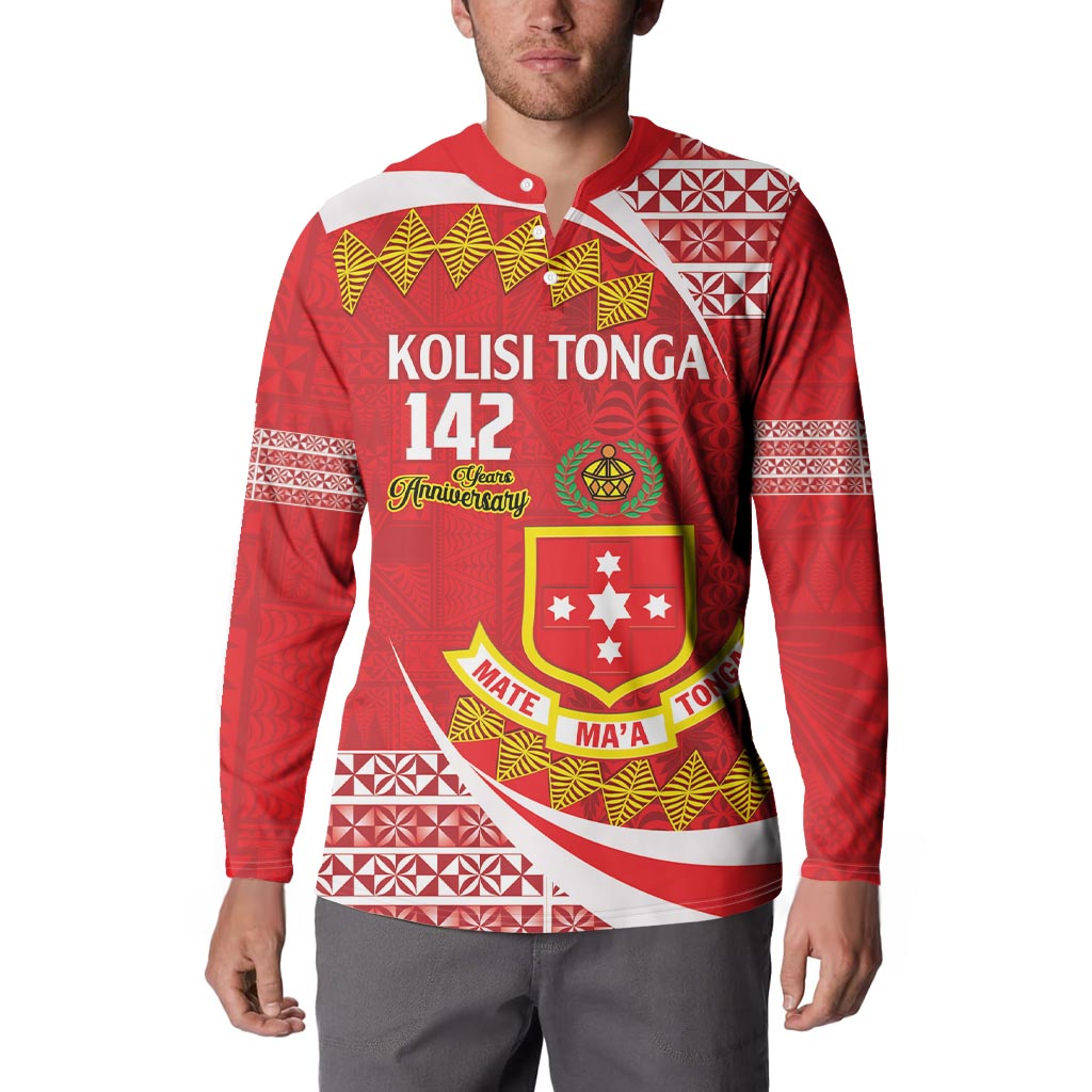 Personalised Kolisi Tonga College Atele Button Sweatshirt Mate Maa Tonga 142 Years Anniversary LT14 - Polynesian Pride