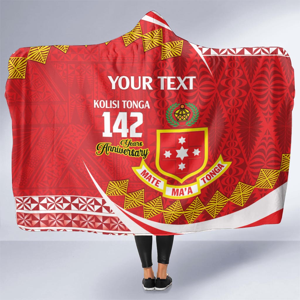 Personalised Kolisi Tonga College Atele Hooded Blanket Mate Maa Tonga 142 Years Anniversary LT14 - Polynesian Pride