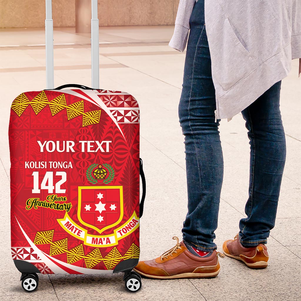 Personalised Kolisi Tonga College Atele Luggage Cover Mate Maa Tonga 142 Years Anniversary LT14 Red - Polynesian Pride