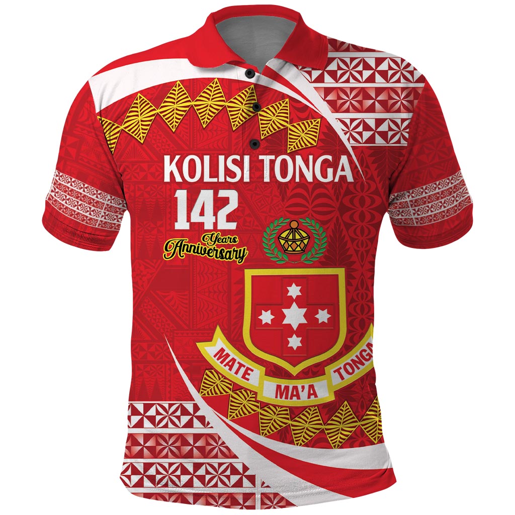 Personalised Kolisi Tonga College Atele Polo Shirt Mate Maa Tonga 142 Years Anniversary LT14 Red - Polynesian Pride