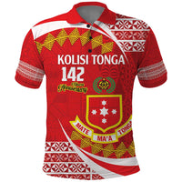 Personalised Kolisi Tonga College Atele Polo Shirt Mate Maa Tonga 142 Years Anniversary LT14 Red - Polynesian Pride