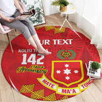 Personalised Kolisi Tonga College Atele Round Carpet Mate Maa Tonga 142 Years Anniversary LT14 - Polynesian Pride