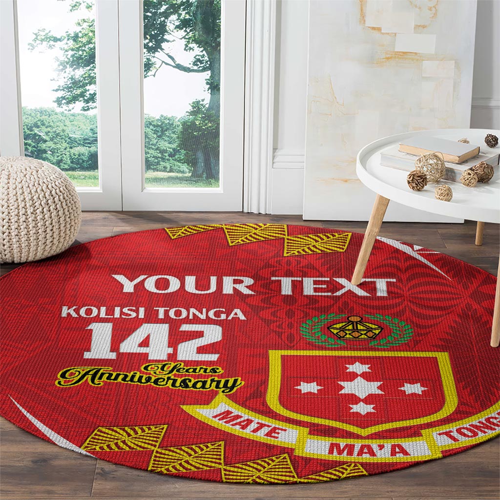 Personalised Kolisi Tonga College Atele Round Carpet Mate Maa Tonga 142 Years Anniversary LT14 - Polynesian Pride