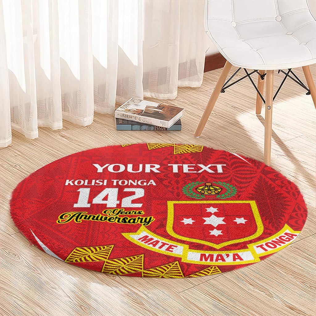 Personalised Kolisi Tonga College Atele Round Carpet Mate Maa Tonga 142 Years Anniversary LT14 - Polynesian Pride