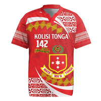 Personalised Kolisi Tonga College Atele Rugby Jersey Mate Maa Tonga 142 Years Anniversary LT14 Red - Polynesian Pride