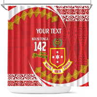 Personalised Kolisi Tonga College Atele Shower Curtain Mate Maa Tonga 142 Years Anniversary LT14 Red - Polynesian Pride
