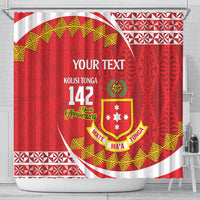 Personalised Kolisi Tonga College Atele Shower Curtain Mate Maa Tonga 142 Years Anniversary LT14 - Polynesian Pride