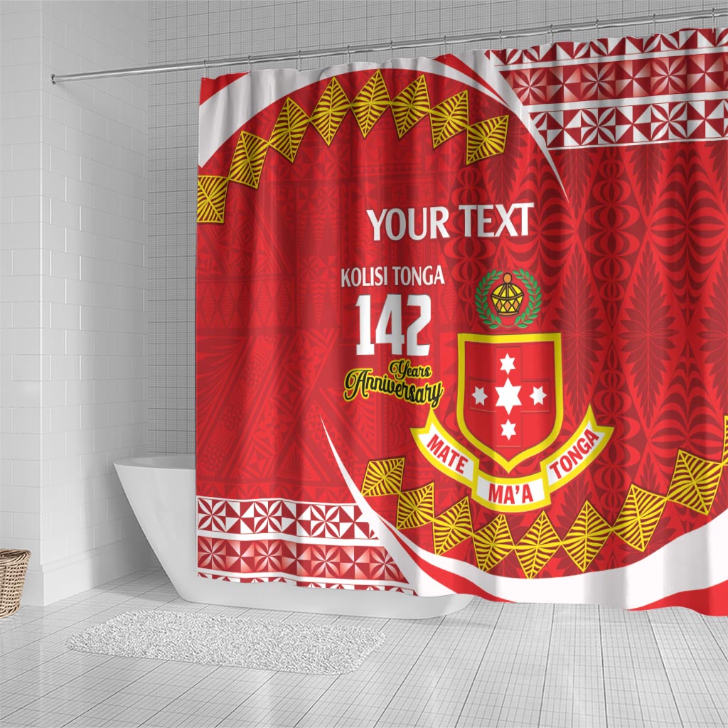 Personalised Kolisi Tonga College Atele Shower Curtain Mate Maa Tonga 142 Years Anniversary LT14 - Polynesian Pride