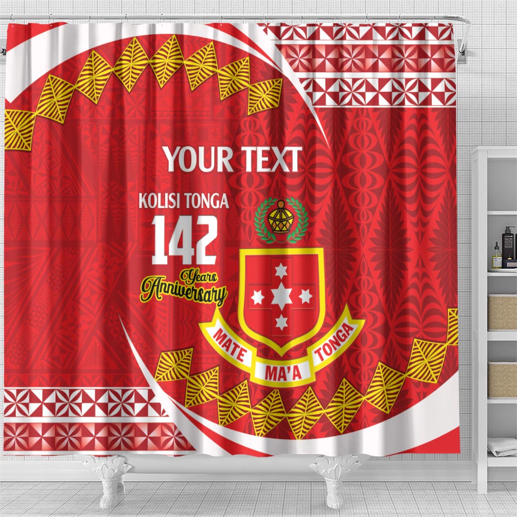 Personalised Kolisi Tonga College Atele Shower Curtain Mate Maa Tonga 142 Years Anniversary LT14 - Polynesian Pride