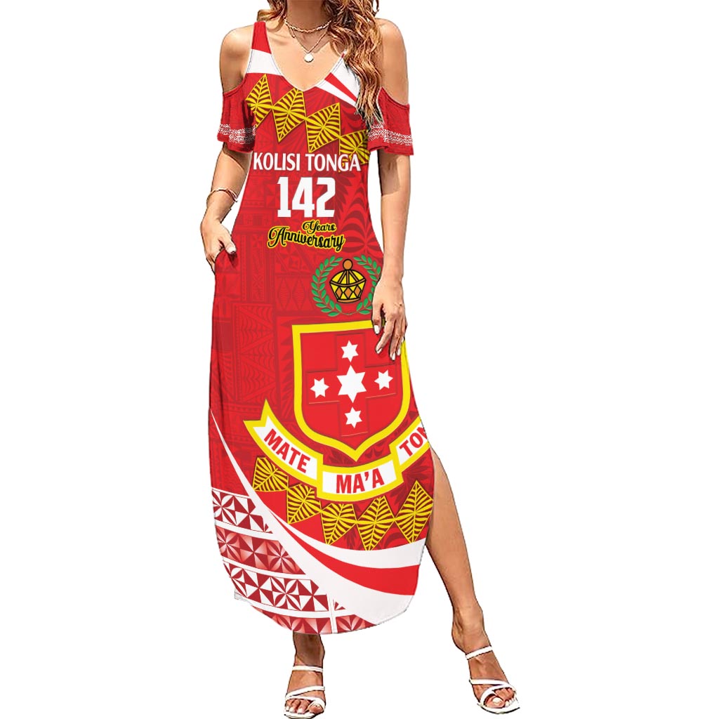 Personalised Kolisi Tonga College Atele Summer Maxi Dress Mate Maa Tonga 142 Years Anniversary