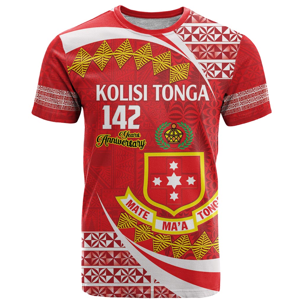 Personalised Kolisi Tonga College Atele T Shirt Mate Maa Tonga 142 Years Anniversary LT14 Red - Polynesian Pride