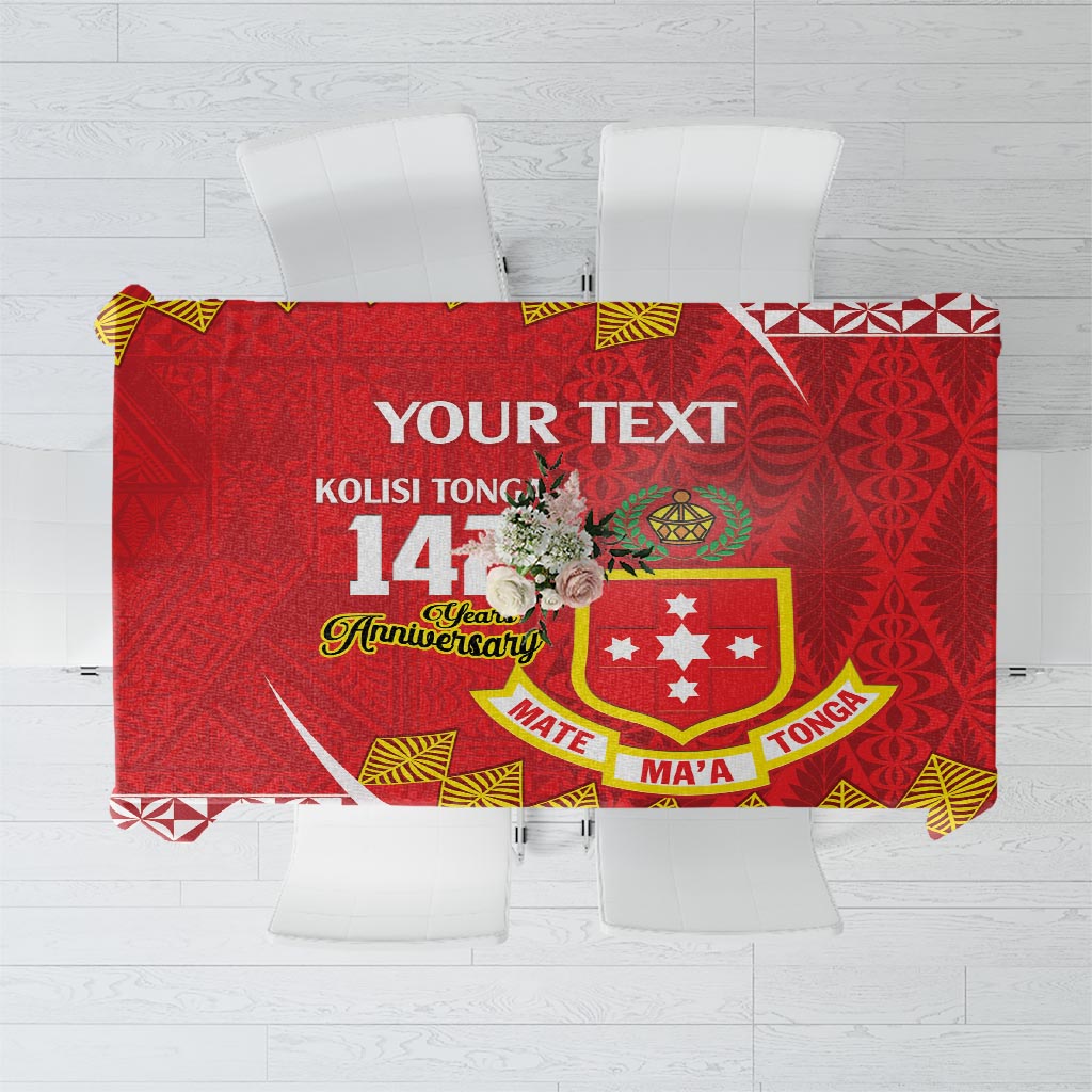 Personalised Kolisi Tonga College Atele Tablecloth Mate Maa Tonga 142 Years Anniversary LT14 Red - Polynesian Pride