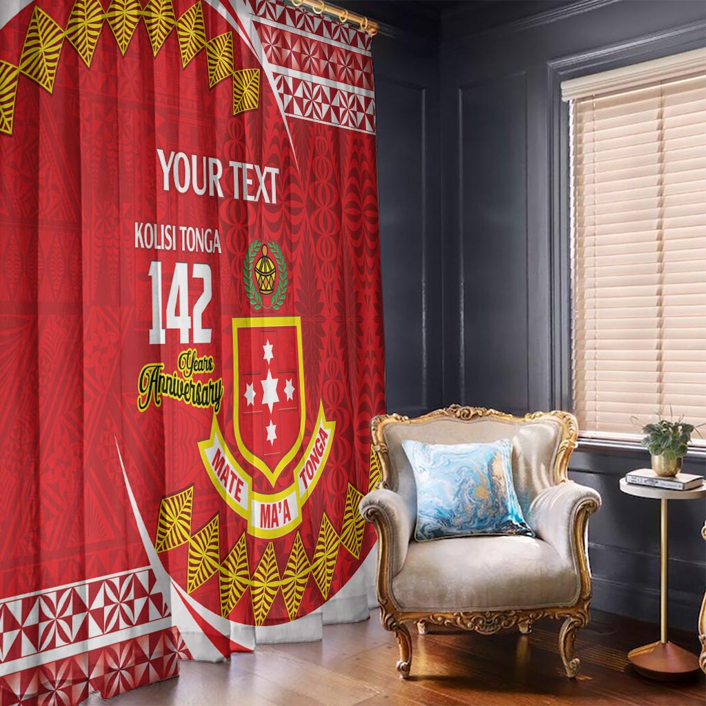 Personalised Kolisi Tonga College Atele Window Curtain Mate Maa Tonga 142 Years Anniversary LT14 - Polynesian Pride