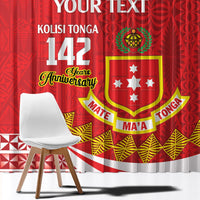 Personalised Kolisi Tonga College Atele Window Curtain Mate Maa Tonga 142 Years Anniversary LT14 - Polynesian Pride
