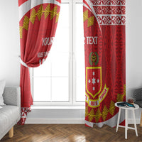 Personalised Kolisi Tonga College Atele Window Curtain Mate Maa Tonga 142 Years Anniversary LT14 - Polynesian Pride