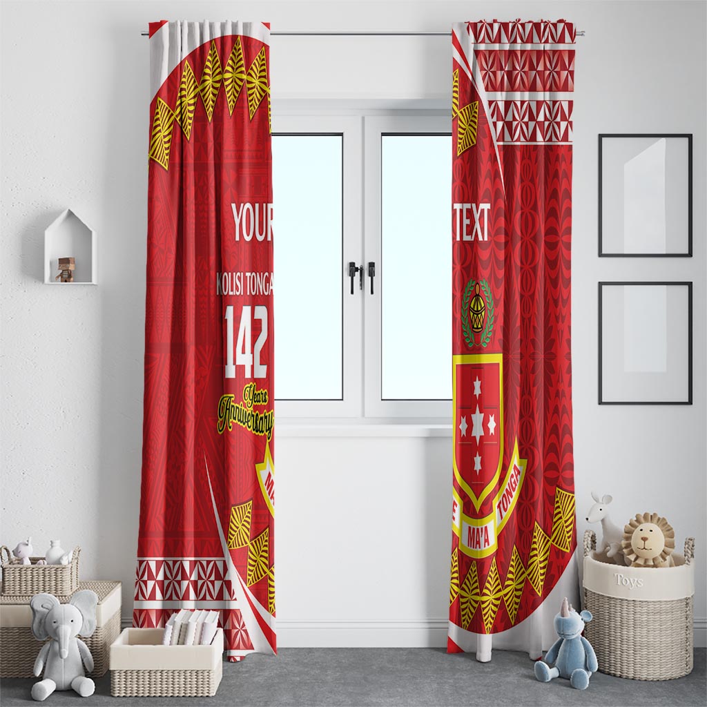 Personalised Kolisi Tonga College Atele Window Curtain Mate Maa Tonga 142 Years Anniversary LT14 - Polynesian Pride