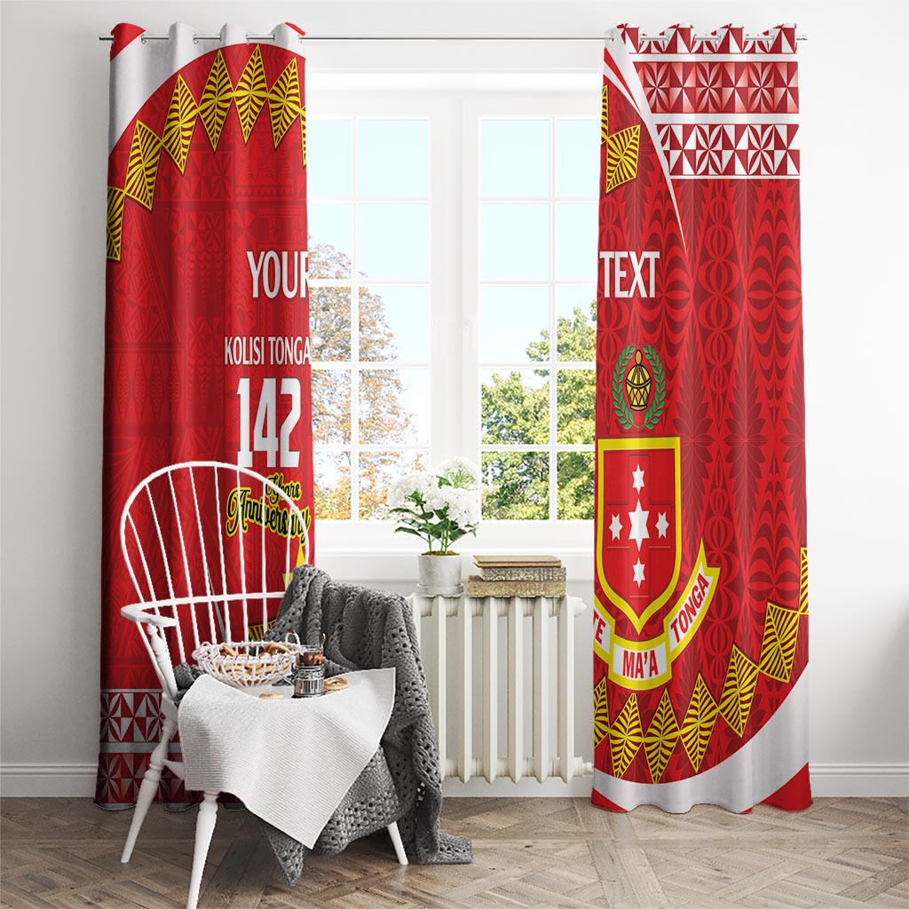 Personalised Kolisi Tonga College Atele Window Curtain Mate Maa Tonga 142 Years Anniversary LT14 - Polynesian Pride