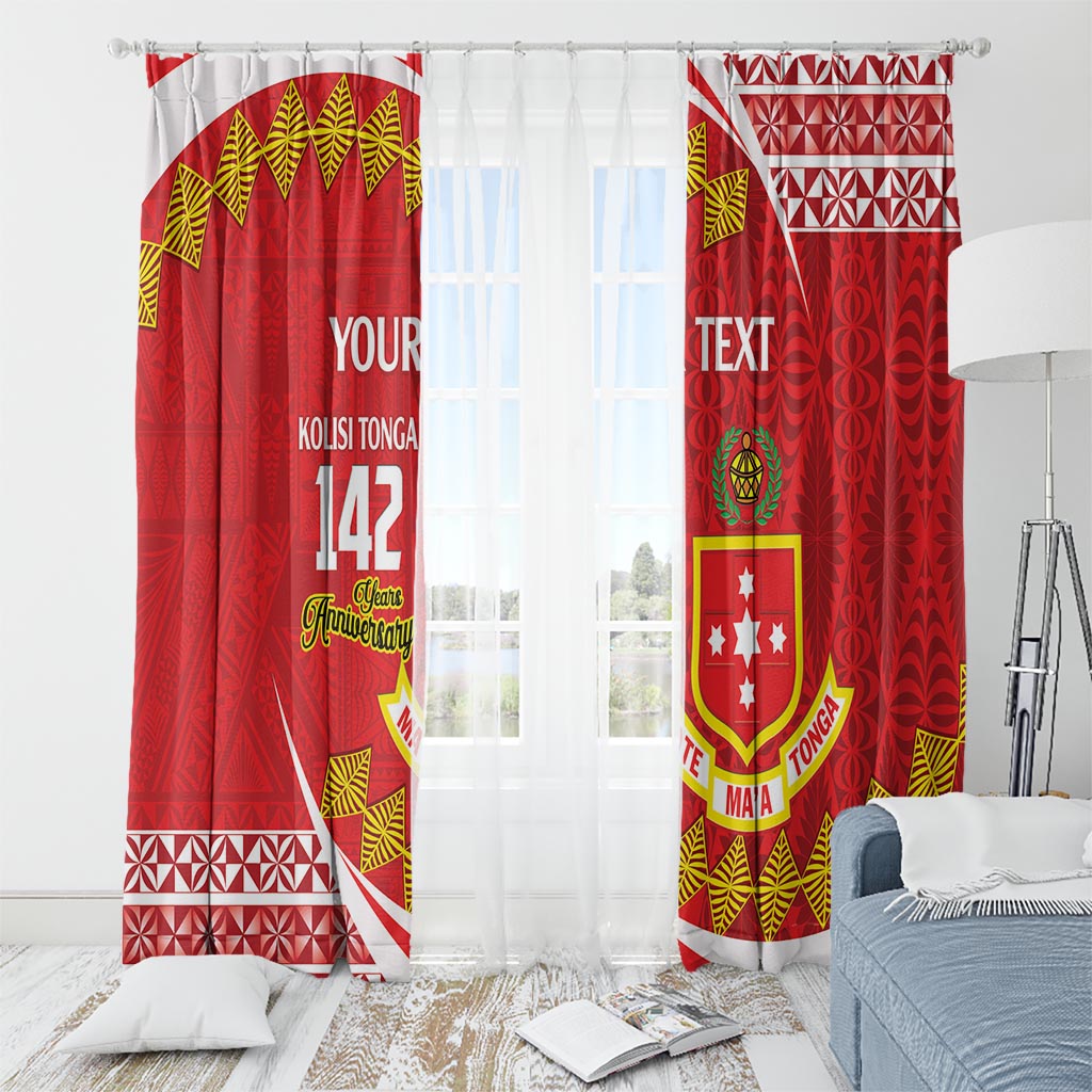 Personalised Kolisi Tonga College Atele Window Curtain Mate Maa Tonga 142 Years Anniversary LT14 - Polynesian Pride