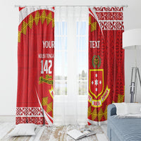 Personalised Kolisi Tonga College Atele Window Curtain Mate Maa Tonga 142 Years Anniversary LT14 - Polynesian Pride