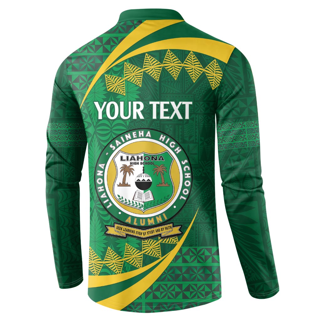 Personalised Tonga Liahona-Saineha High School Button Sweatshirt Happy 76 Years Anniversary LT14 - Polynesian Pride