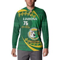 Personalised Tonga Liahona-Saineha High School Button Sweatshirt Happy 76 Years Anniversary LT14 - Polynesian Pride