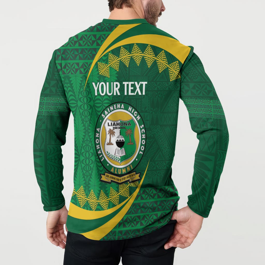 Personalised Tonga Liahona-Saineha High School Button Sweatshirt Happy 76 Years Anniversary LT14 - Polynesian Pride