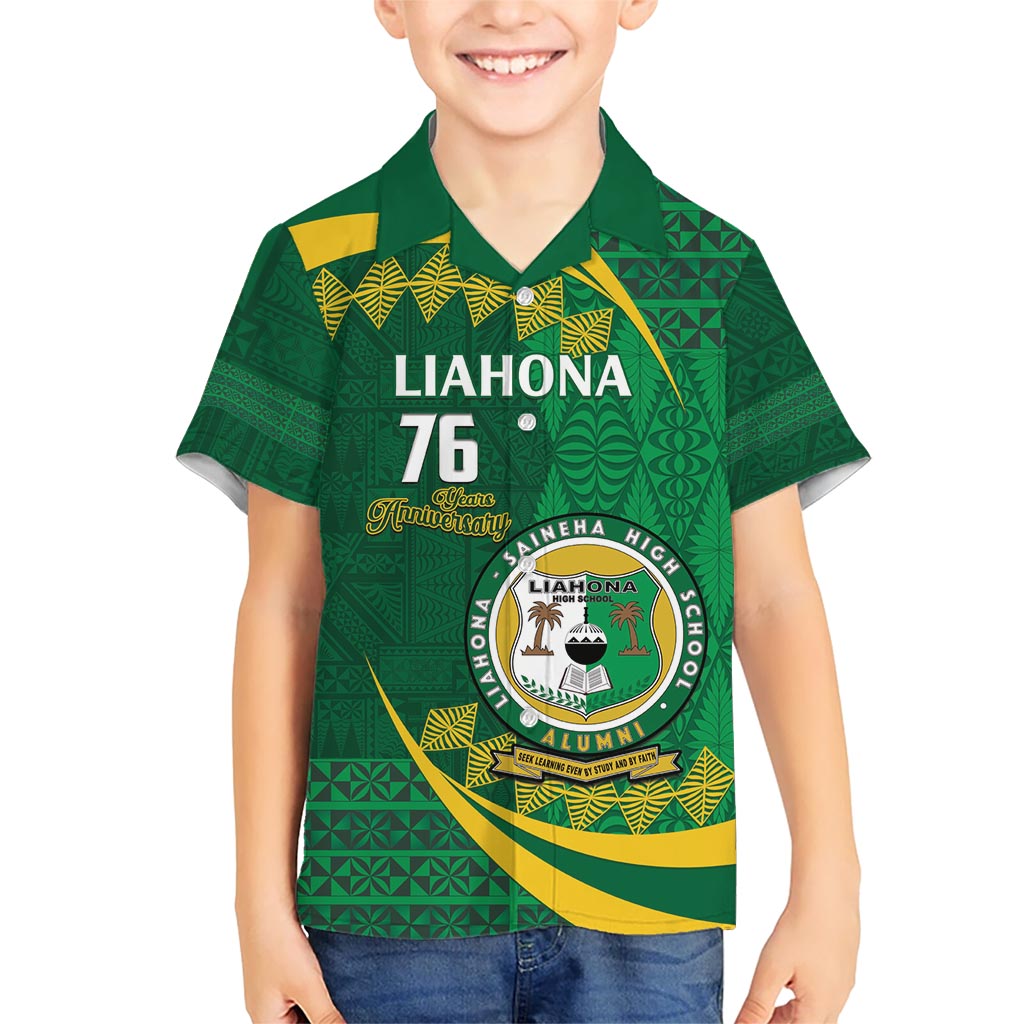 Personalised Tonga Liahona-Saineha High School Hawaiian Shirt Happy 76 Years Anniversary LT14 - Polynesian Pride
