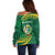 Personalised Tonga Liahona-Saineha High School Off Shoulder Sweater Happy 76 Years Anniversary