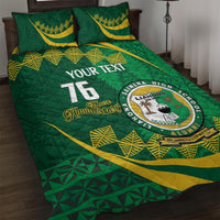 Personalised Tonga Liahona-Saineha High School Quilt Bed Set Happy 76 Years Anniversary LT14 Green - Polynesian Pride