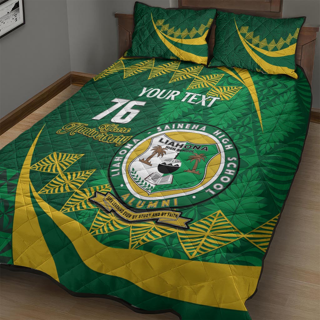 Personalised Tonga Liahona-Saineha High School Quilt Bed Set Happy 76 Years Anniversary LT14 - Polynesian Pride