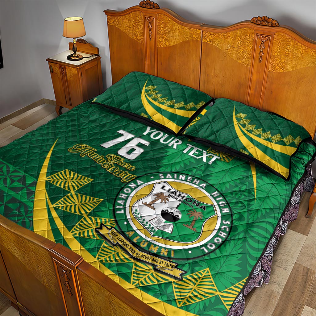 Personalised Tonga Liahona-Saineha High School Quilt Bed Set Happy 76 Years Anniversary LT14 - Polynesian Pride
