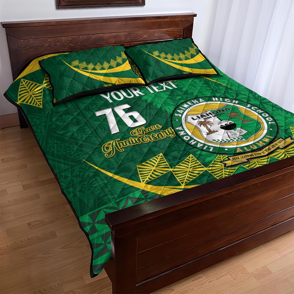 Personalised Tonga Liahona-Saineha High School Quilt Bed Set Happy 76 Years Anniversary LT14 - Polynesian Pride