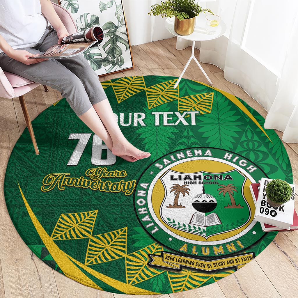 Personalised Tonga Liahona-Saineha High School Round Carpet Happy 76 Years Anniversary LT14 - Polynesian Pride