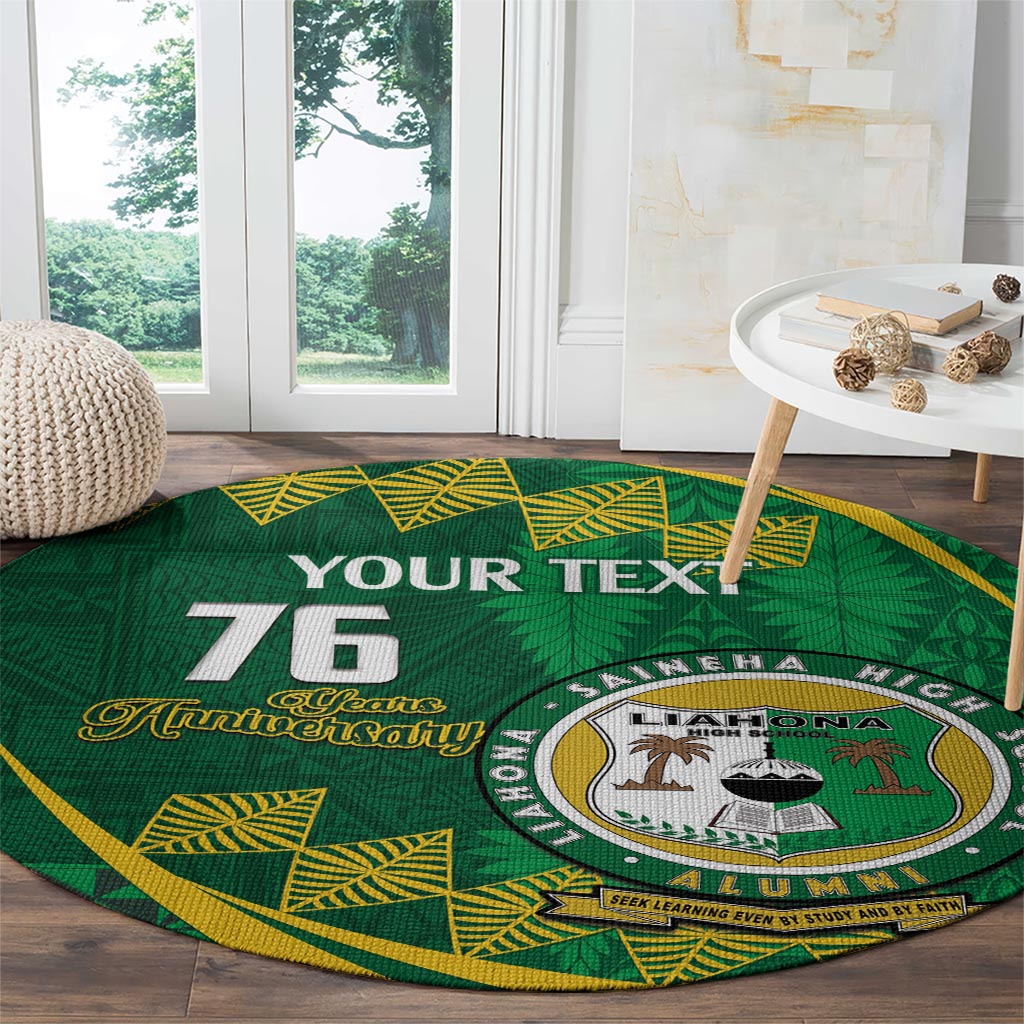Personalised Tonga Liahona-Saineha High School Round Carpet Happy 76 Years Anniversary LT14 - Polynesian Pride