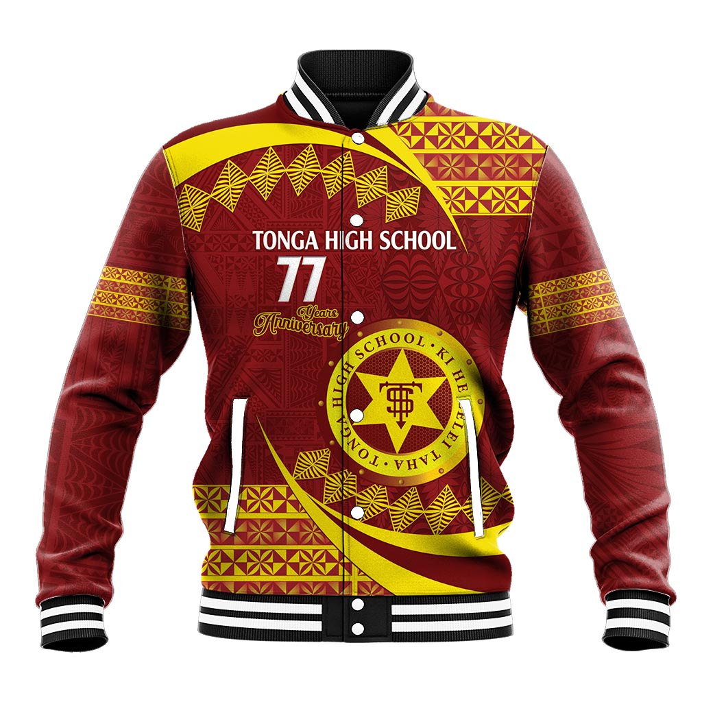 Personalised Tonga High School Baseball Jacket Happy 77 Years Anniversary