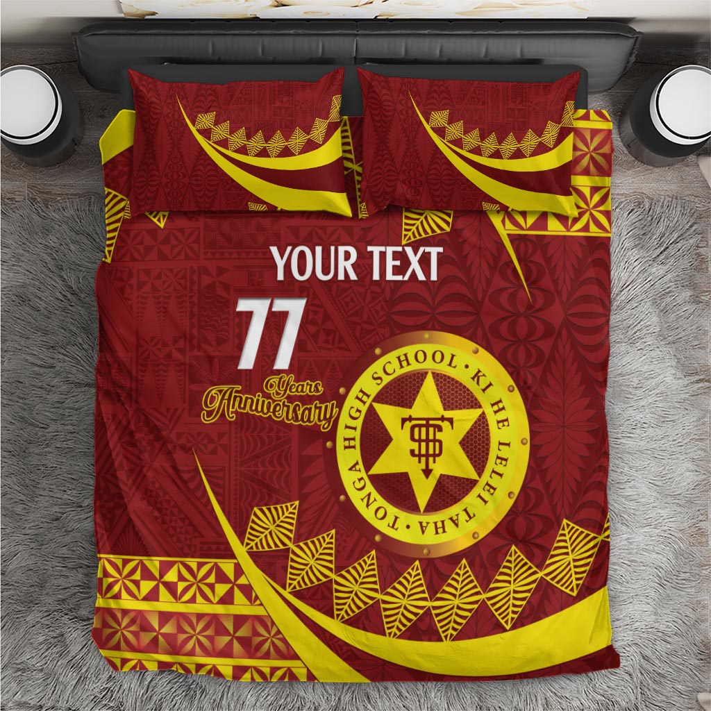 Personalised Tonga High School Bedding Set Happy 77 Years Anniversary