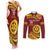 Personalised Tonga High School Couples Matching Tank Maxi Dress and Long Sleeve Button Shirt Happy 77 Years Anniversary