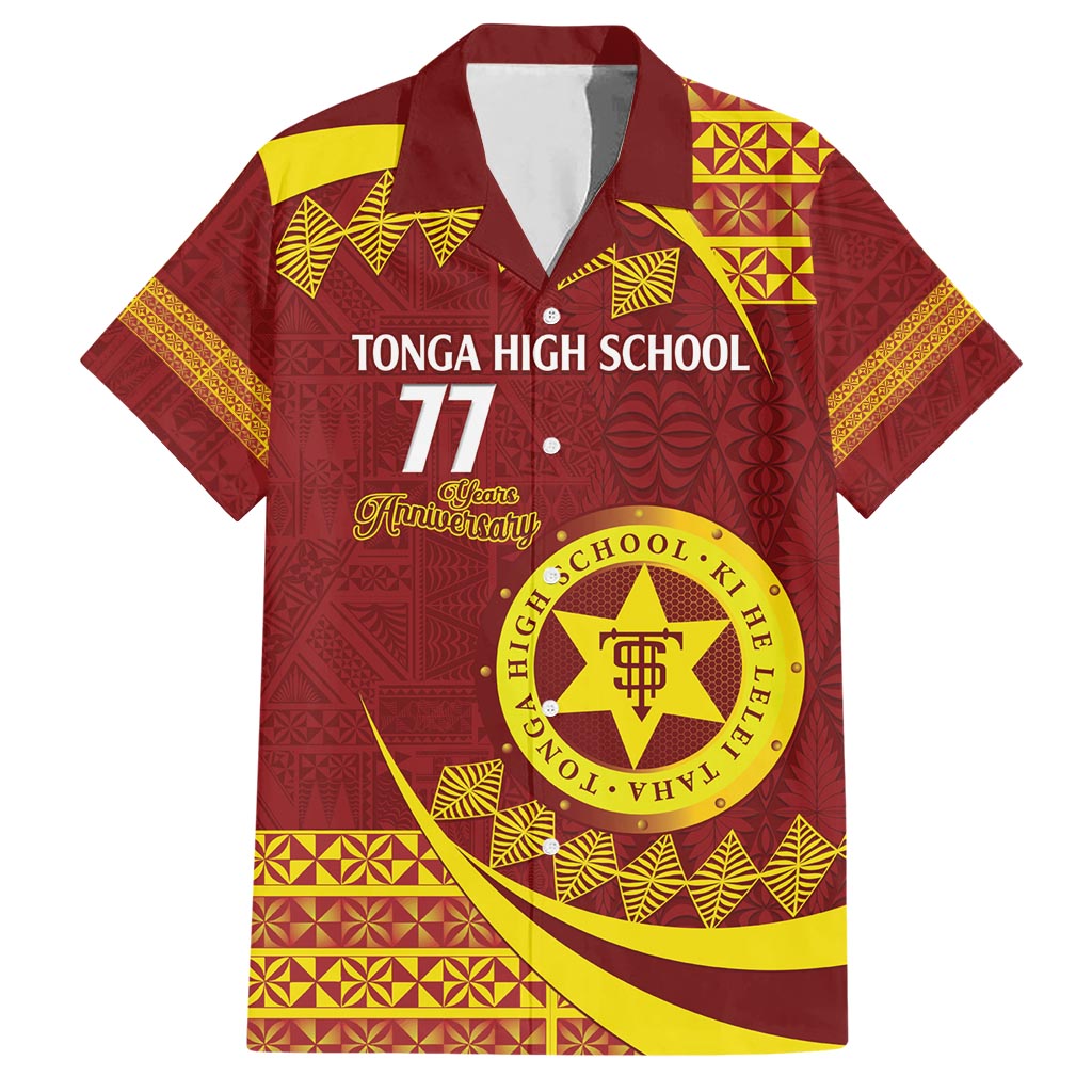 Personalised Tonga High School Hawaiian Shirt Happy 77 Years Anniversary LT14 Maroon - Polynesian Pride