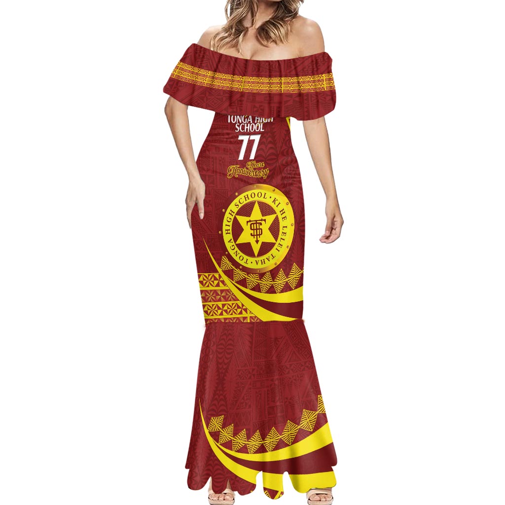 Personalised Tonga High School Mermaid Dress Happy 77 Years Anniversary LT14 - Polynesian Pride