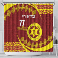 Personalised Tonga High School Shower Curtain Happy 77 Years Anniversary LT14 - Polynesian Pride