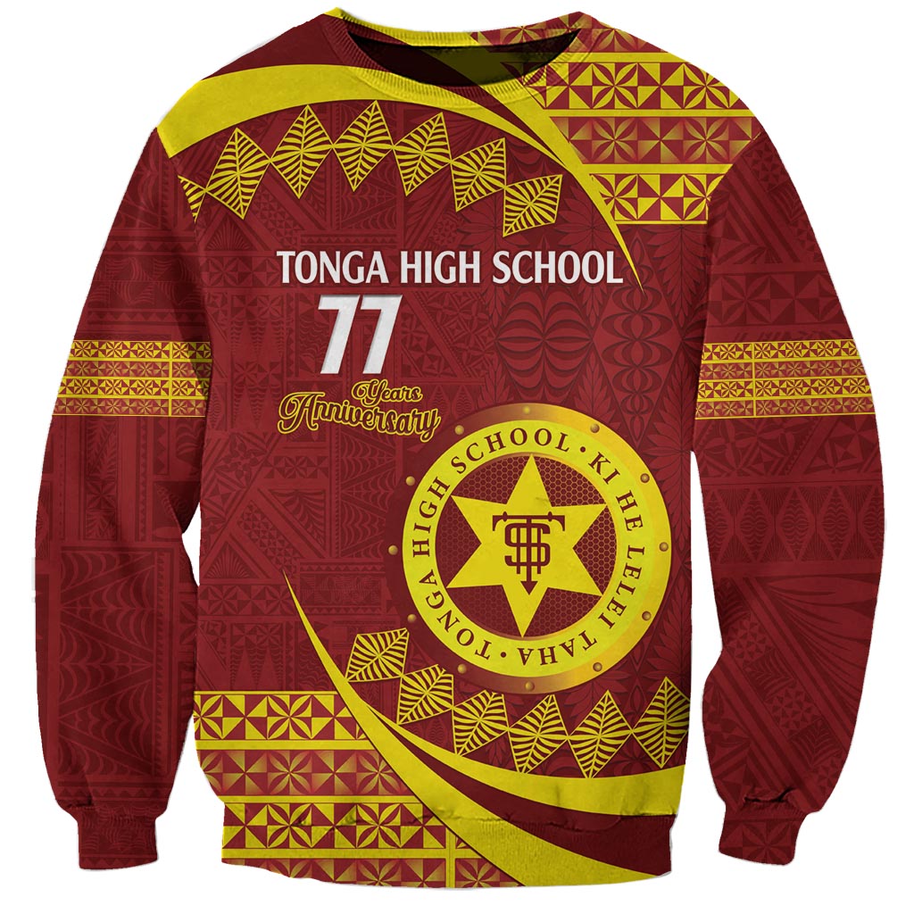 Personalised Tonga High School Sweatshirt Happy 77 Years Anniversary LT14 Unisex Maroon - Polynesian Pride