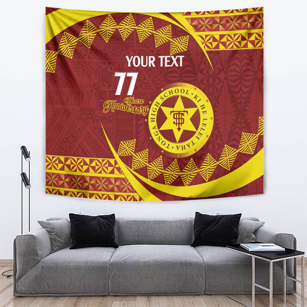 Personalised Tonga High School Tapestry Happy 77 Years Anniversary LT14 Maroon - Polynesian Pride