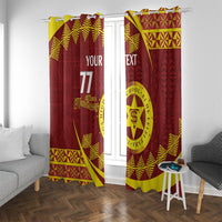 Personalised Tonga High School Window Curtain Happy 77 Years Anniversary LT14 With Grommets Maroon - Polynesian Pride